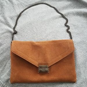 NWOT J.crew purse . suede leather.